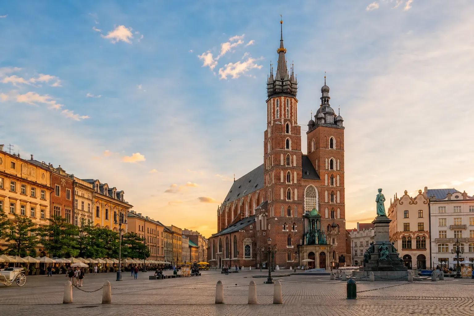 Rynek Główny w Krakowie w Polsce