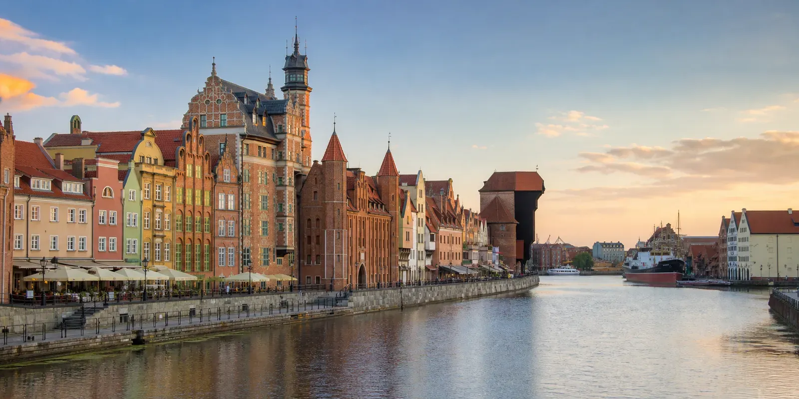 De waterkant van Gdańsk in Polen, inspiratie om Pools te leren