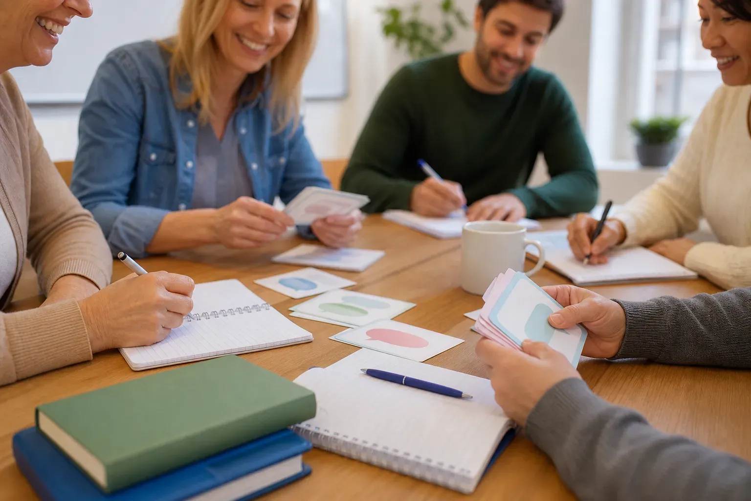Docent geeft Nederlandse les aan een Poolse medewerker